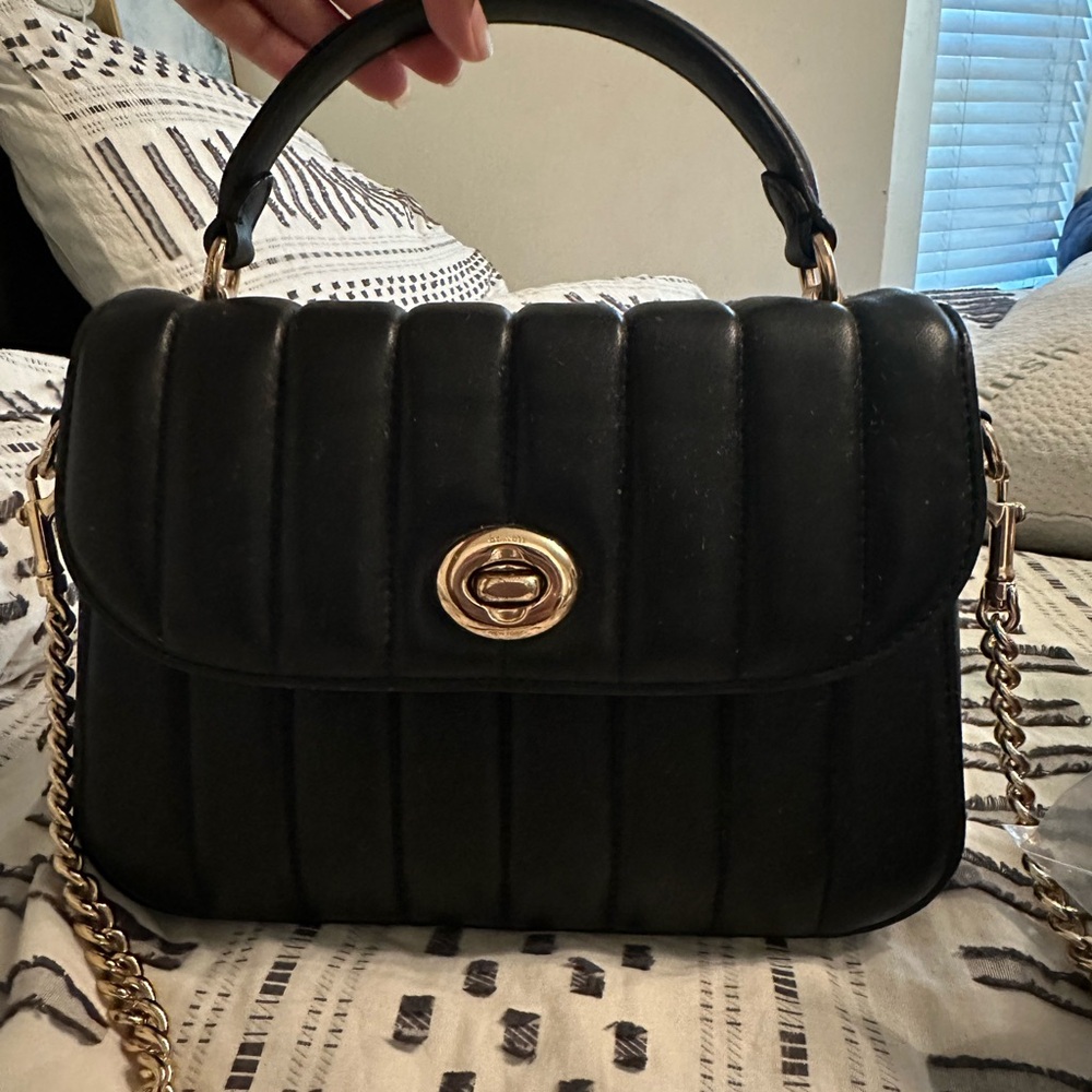 Coach Black Crossbody Bag with Gold Chain